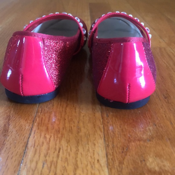 Lands End red sparkly Mary Jane shoes size 3. - Picture 4 of 9